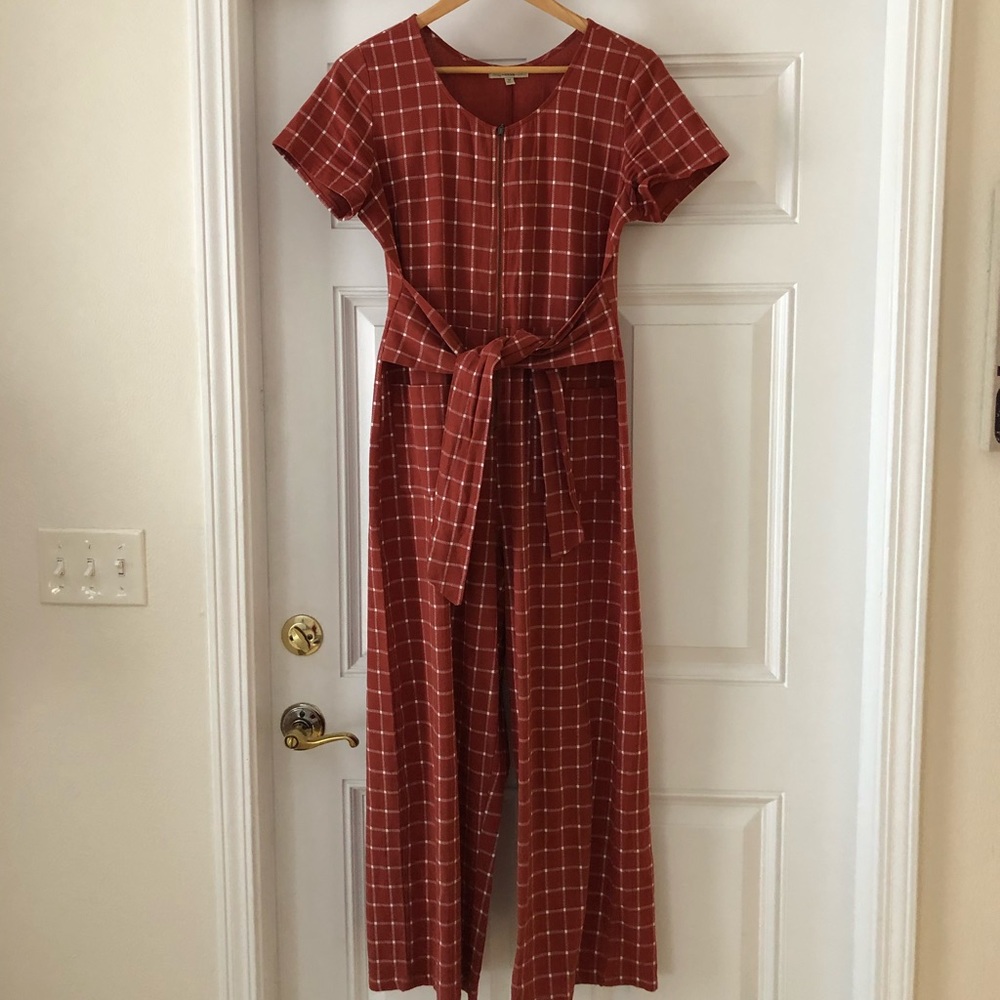 Boutique Rust Jumpsuit Zip Front